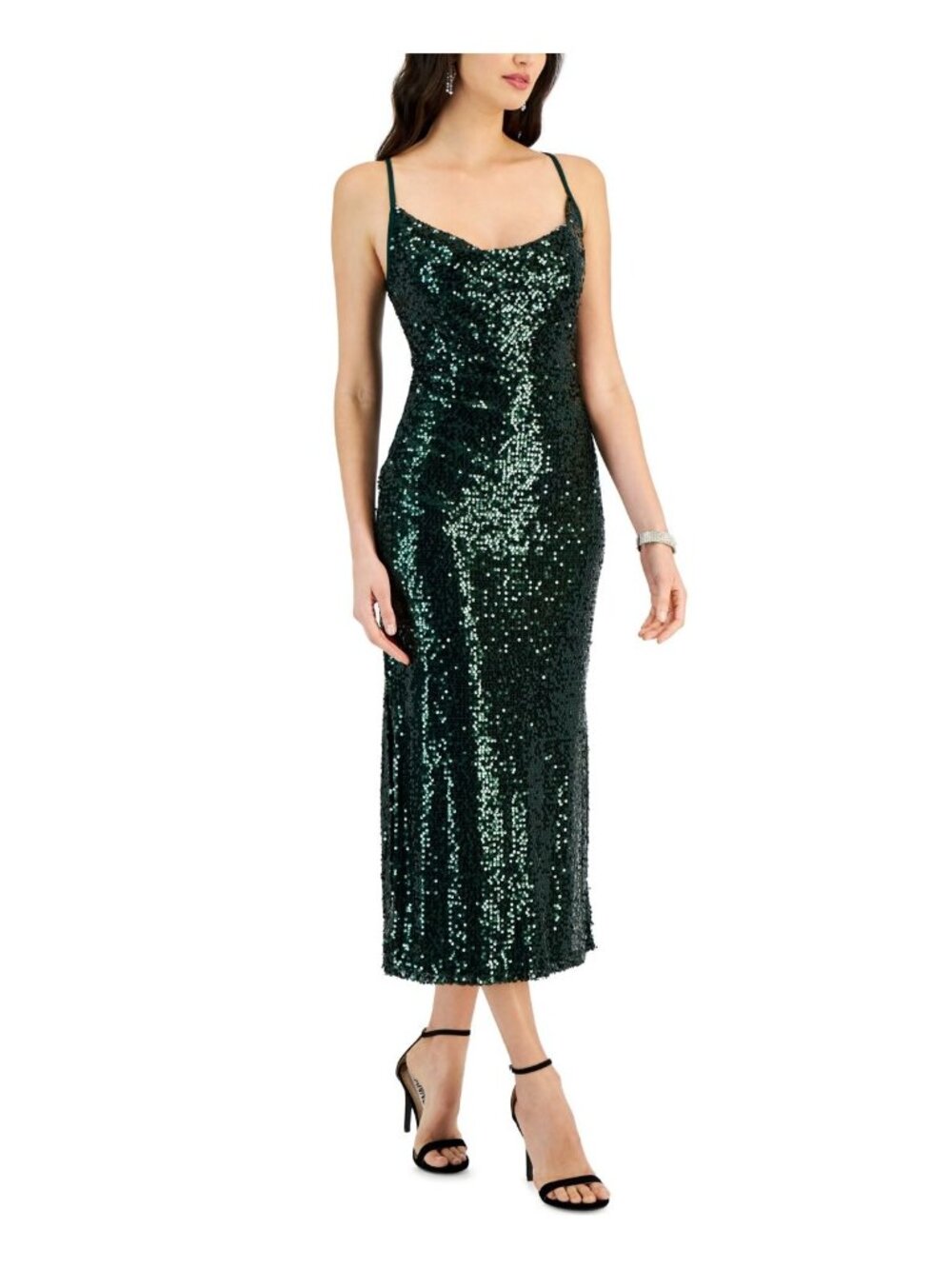 Taylor Womens Sequined Celebration Cocktail Party Dress Sliver Size 8 NWT